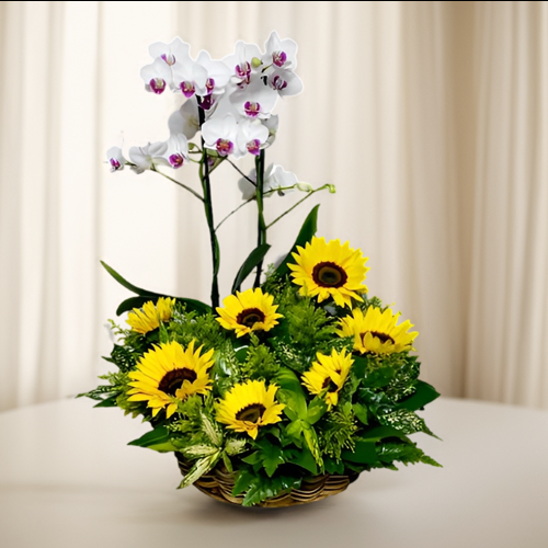 Orquidea con Girasoles