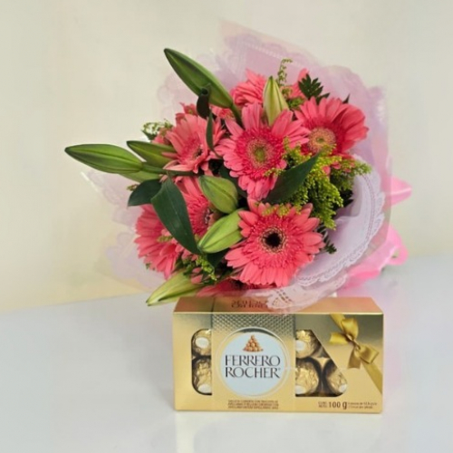 Gerberas y chocolates